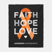 Leukemia Faith Hope Love Orange Ribbon Leukemia Aw Fleecedecke (Vorderseite)