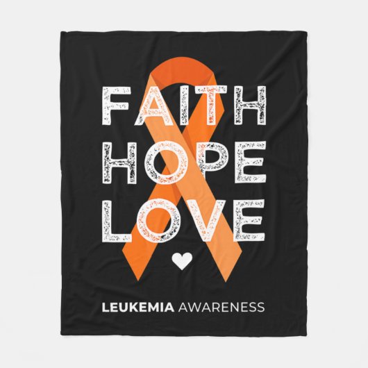Leukemia Faith Hope Love Orange Ribbon Leukemia Aw Fleecedecke (Vorderseite)