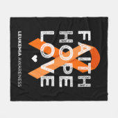 Leukemia Faith Hope Love Orange Ribbon Leukemia Aw Fleecedecke (Vorderseite (Horizontal))