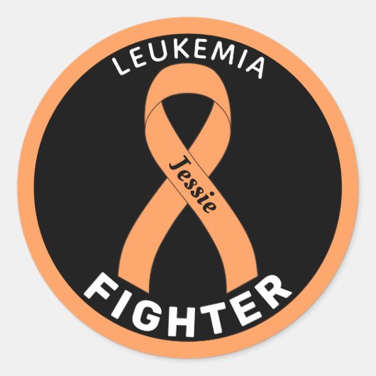 Leukemia Fighting Ribbon Black Round Sticker (Vorderseite)