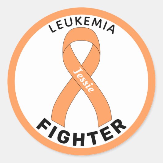 Leukemia Fighting Ribbon White Round Sticker (Vorderseite)