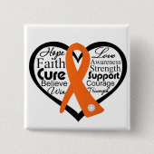 Leukemia Herz-Band-Collage Button (Vorderseite)