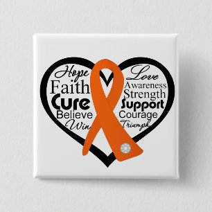 Leukemia Herz-Band-Collage Button