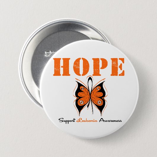 Leukemia Hope Butterfly Button (Vorne & Hinten)