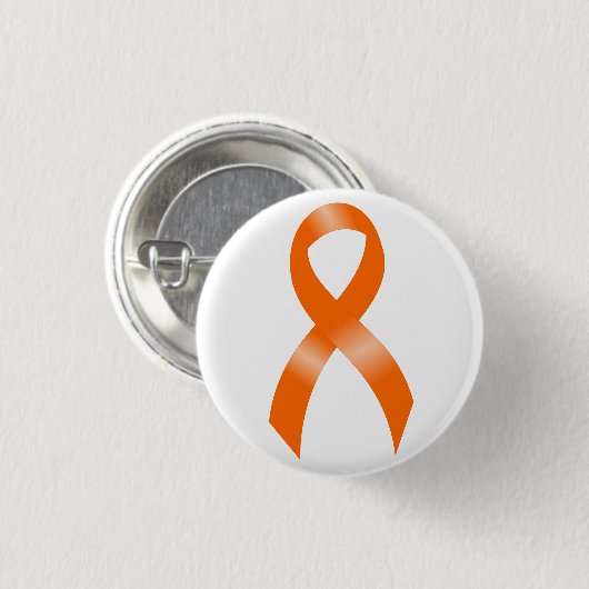 Leukemia Orange Ribbon Button (Vorne & Hinten)