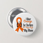 Leukemia Orange Ribbon Hero Meine Mama Button (Vorne & Hinten)