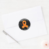 Leukemia Orange Ribbon mit Scribble Runder Aufkleber (Umschlag)
