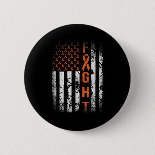Leukemia Ribbon Fight American Flag Leukemia Aware Button