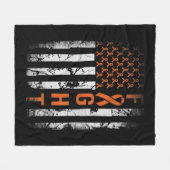 Leukemia Ribbon Fight American Flag Leukemia Aware Fleecedecke (Vorderseite (Horizontal))