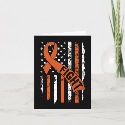 Leukemia Ribbon Fight American Flag Leukemia Aware Karte (Vorderseite)