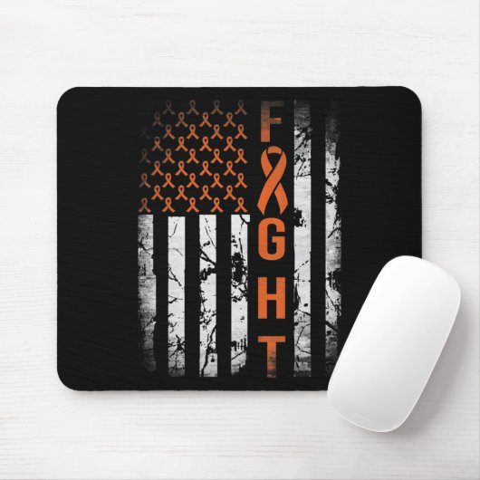 Leukemia Ribbon Fight American Flag Leukemia Aware Mousepad (Mit Mouse)