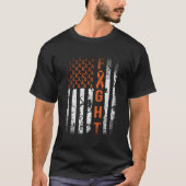 Leukemia Ribbon Fight American Flag Leukemia Aware T-Shirt (Vorderseite)