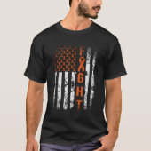 Leukemia Ribbon Fight American Flag Leukemia Aware T-Shirt (Vorderseite)