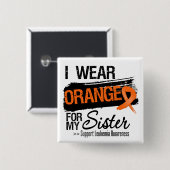 Leukemia Ribbon für meine Schwester Button (Vorne & Hinten)