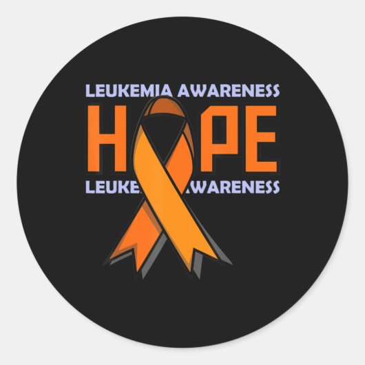 Leukemia Ribbon Leukämie Bewusstsein Runder Aufkleber (Vorderseite)