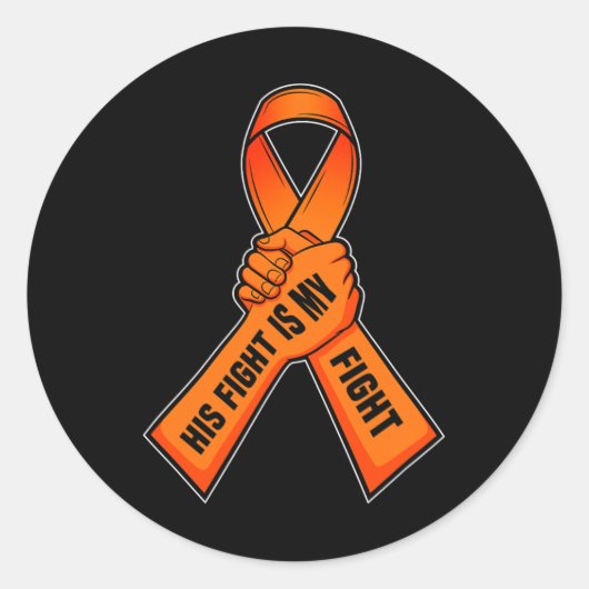 Leukemia Ribbon Orange Awareness I Blood Cancer Runder Aufkleber (Vorderseite)