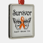 Leukemia Survivor Floral Deko Silbernes Ornament (Rechts)