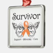 Leukemia Survivor Floral Deko Silbernes Ornament (Links)