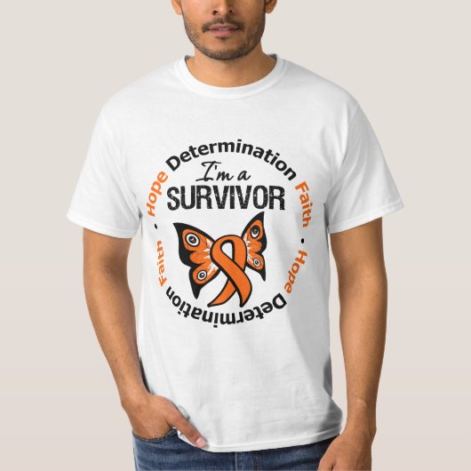 Leukemia Survivor Hope Determination Faith T-Shirt (Vorderseite)