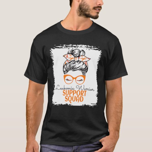 Leukemia Warrior Awareness Support Messy Bun for W T-Shirt (Vorderseite)