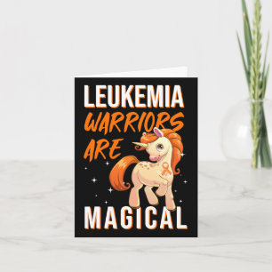 Leukemia Warrior Magical Unicorn Orange Ribbon Hem Karte