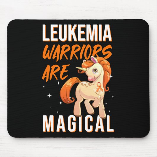 Leukemia Warrior Magical Unicorn Orange Ribbon Hem Mousepad (Vorne)