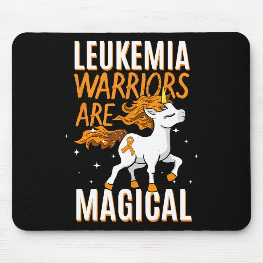 Leukemia Warrior Magical Unicorn Orange Ribbon Hem Mousepad (Vorne)