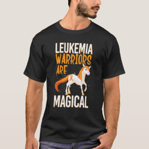 Leukemia Warrior Magical Unicorn Orange Ribbon Hem T-Shirt