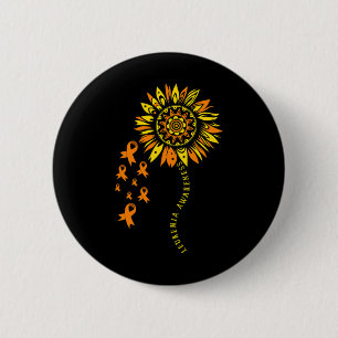 Leukemia Warrior Orange Ribbon Blume Leukemia Awa Button