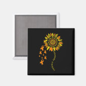 Leukemia Warrior Orange Ribbon Blume Leukemia Awa Magnet (Vorderseite/Rückseite)