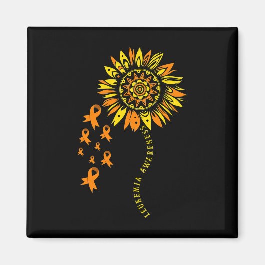Leukemia Warrior Orange Ribbon Blume Leukemia Awa Magnet (Vorne)