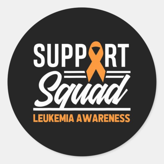 Leukemia Warrior Support Squad Leukemia Cancer Awa Runder Aufkleber (Vorderseite)