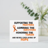 LEUKEMIA zur Unterstützung der Bewahrung von Ehren Postkarte (Stehend Vorderseite)