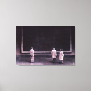 Leute an einer Ausstellung 1990 Leinwanddruck