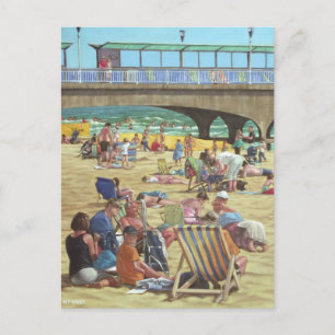 Leute auf Bournemouth setzen, Dorset, Postkarte