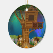 Leute-Camping heraus im Park Keramik Ornament (Links)