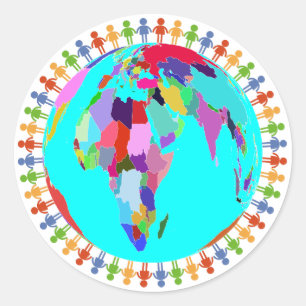 Leute der Erdaufkleber Runder Aufkleber