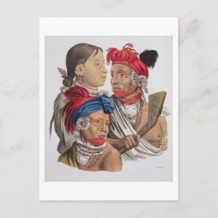 Leute der Osagi Nation, von 'Le Costume Ancie Postkarte