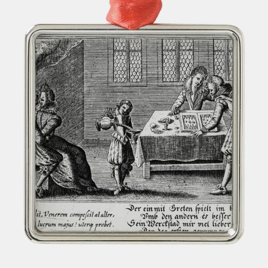 Leute, die Backgammon spielen Silbernes Ornament (Vorne)