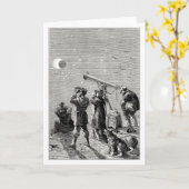 Leute, die eine Sonnenfinsternis aufpassen Karte (Gelbe Blume)