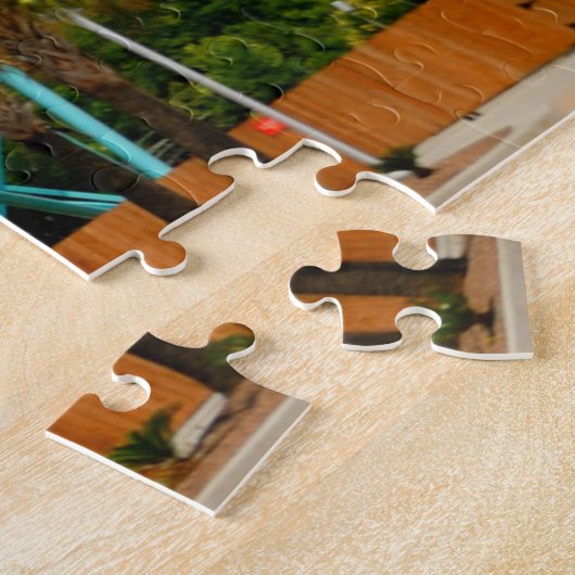 Leute fahren Roller Untersetzer Hintergrund Puzzle (Seite)