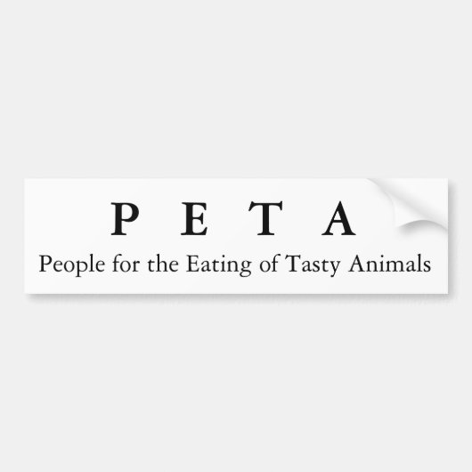 Leute für das Essen der geschmackvollen Tiere, P   Autoaufkleber (Vorne)