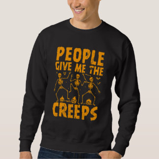 Leute geben mir gruselige Skeletthand Halloween Ko Sweatshirt