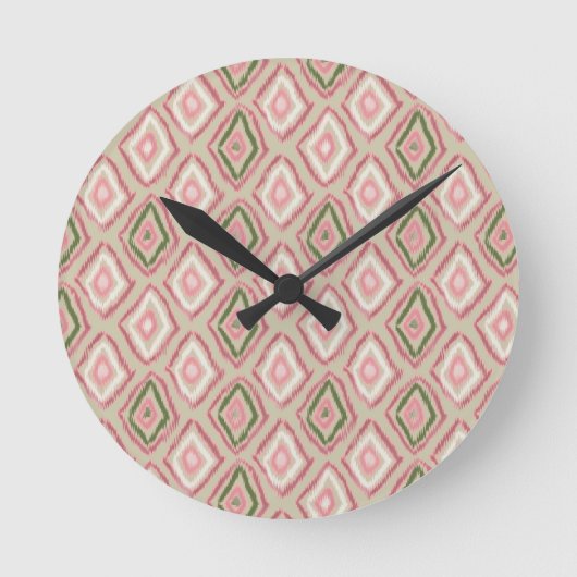 Leute, Ikat-Muster Runde Wanduhr (Vorderseite)