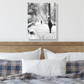 Leute im Park im schneebedeckten Wintertag Leinwanddruck (Insitu (Schlafzimmer))