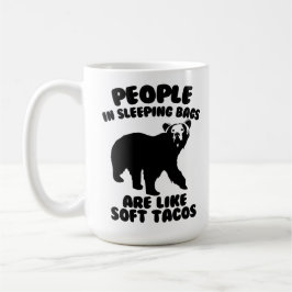 Leute in den Schlafsäcken sind wie weicher Tacos Kaffeetasse