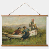 Leute in der Nähe von Bootspalast Wandteppich Mit Holzrahmen (Vorne)