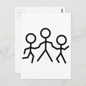 Leute mit Stick Postkarte (Vorne/Hinten)