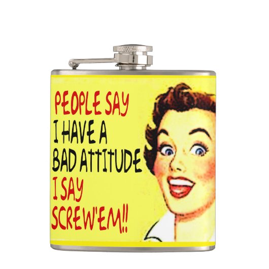 Leute sagen, dass ich eine schlechte Haltung Flachmann (Vorderseite)