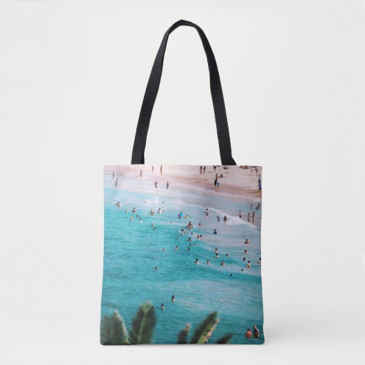 Leute schwimmen am Strand Tasche (Vorderseite)